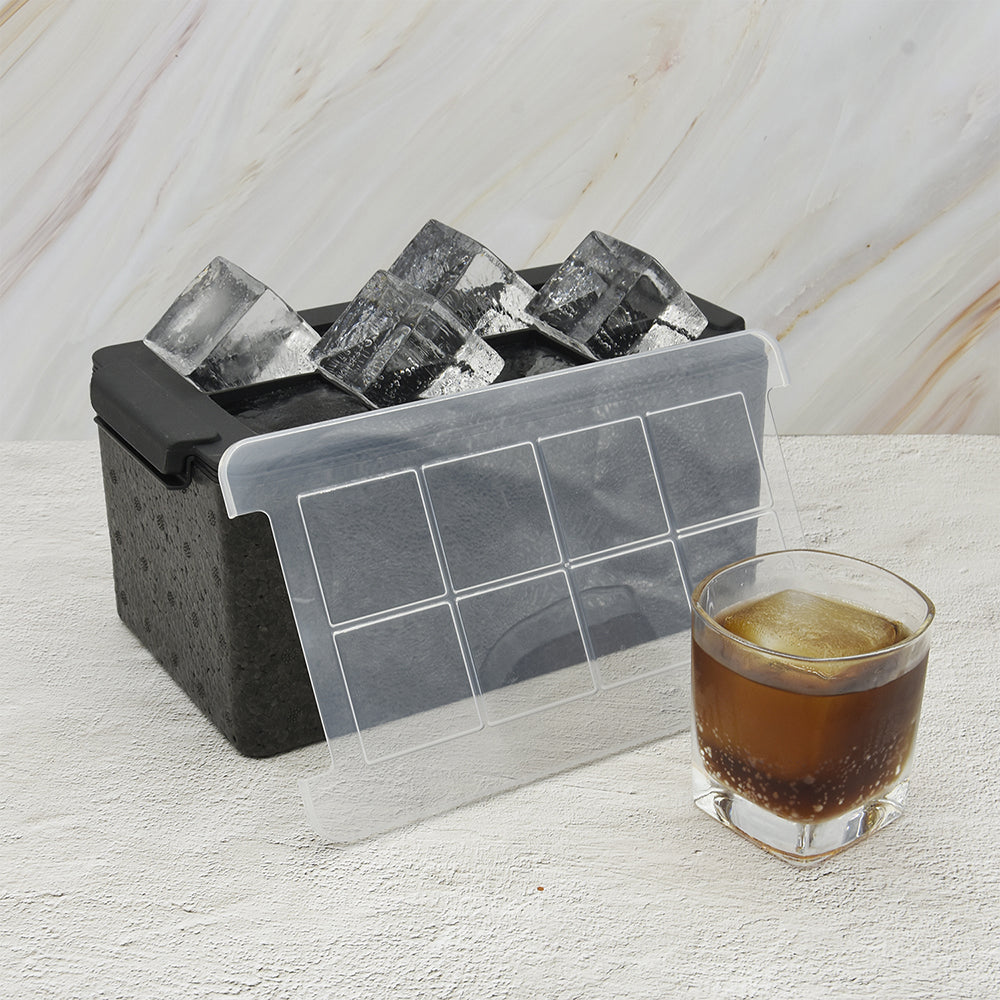 Ice Cube Tray, 8 Cavity Silicone Ice Cube Maker - Square Ice Molds
