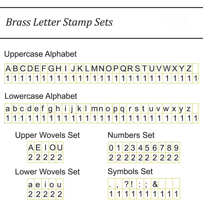 Brass Alphabet Letter Stamp Custom Embossw Letter